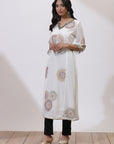 Ivory Phool Collection Kurta with Zari Embroidery