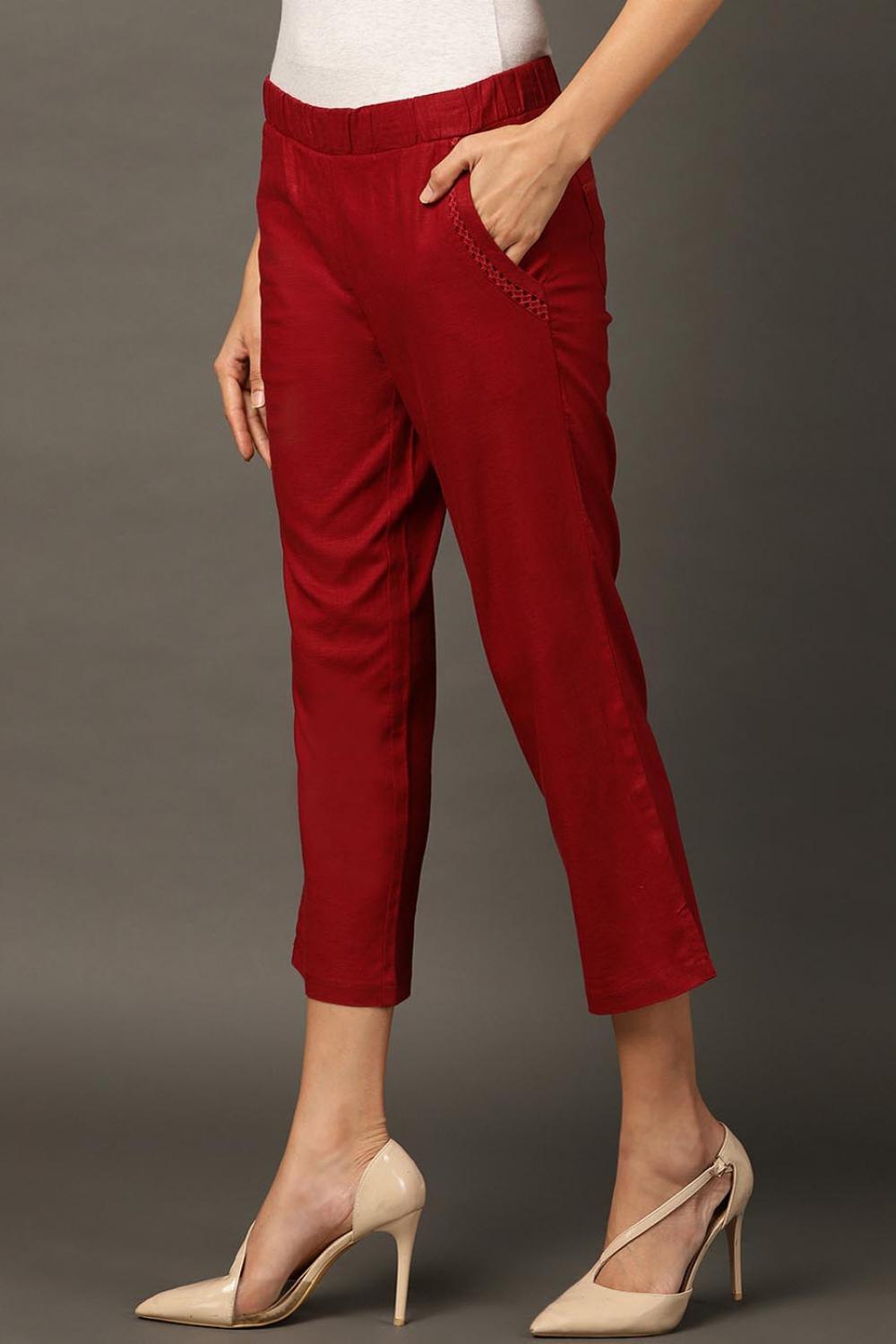 Maroon SkinCapris - Lakshita