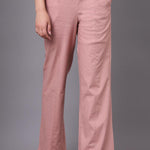 Peach Long Plan Pant - Lakshita