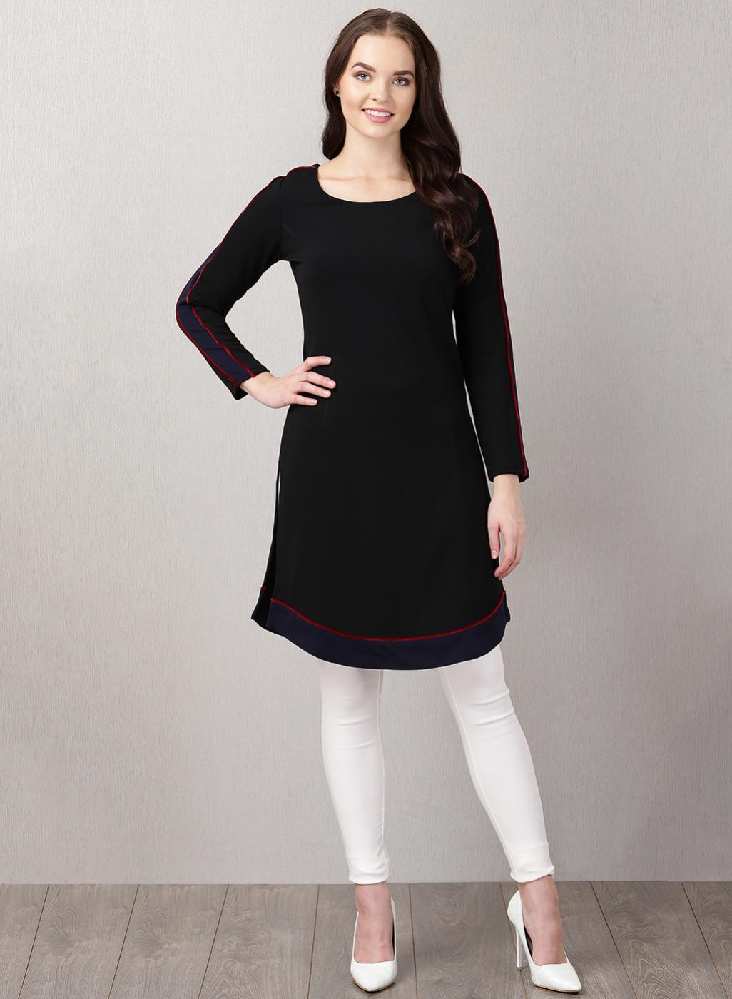Black Regular Designer Kurti - Lakshita