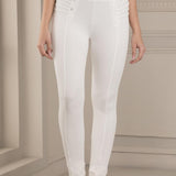 High Waist White Jeggings - Lakshita