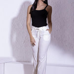 Pearl White Linen Pant - Lakshita