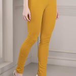 Skin-Fit Mustard Ankle-Length Jeggings - Lakshita