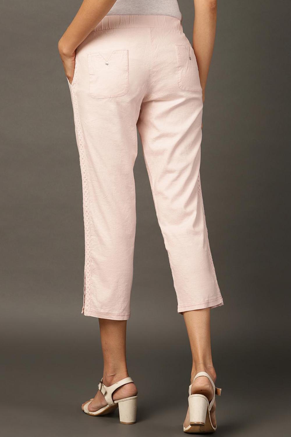 Peach Regular Plain Designer Capri - Lakshita