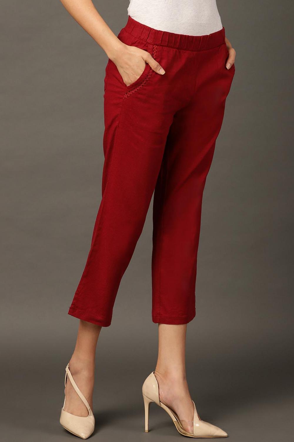 Maroon SkinCapris - Lakshita
