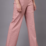 Peach Long Plan Pant - Lakshita