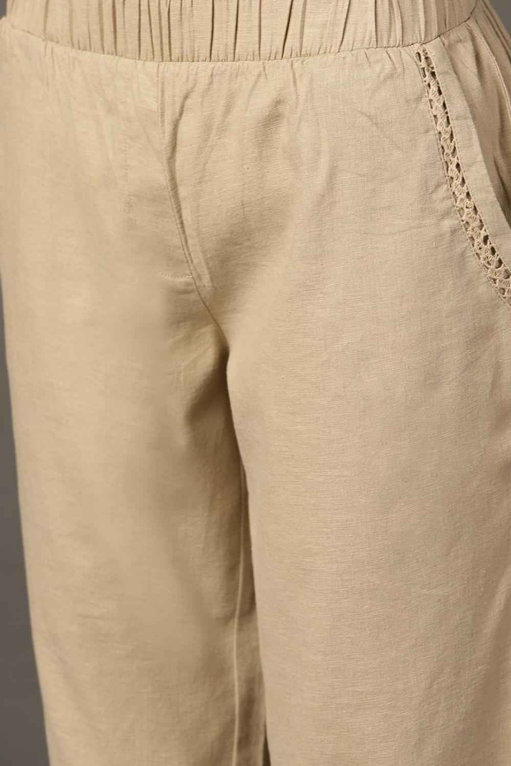Beige Skin Capris - Lakshita