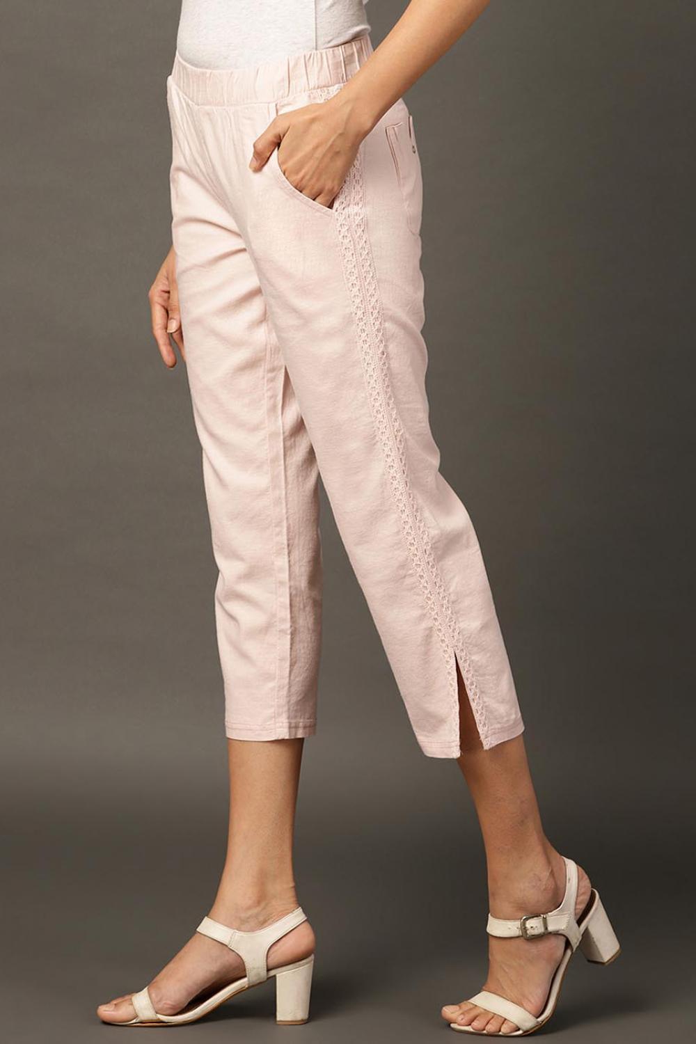 Peach Regular Plain Designer Capri - Lakshita
