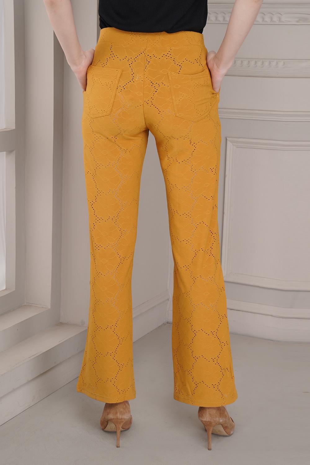 Mustard Pants With Relaxed Fit - Lakshita