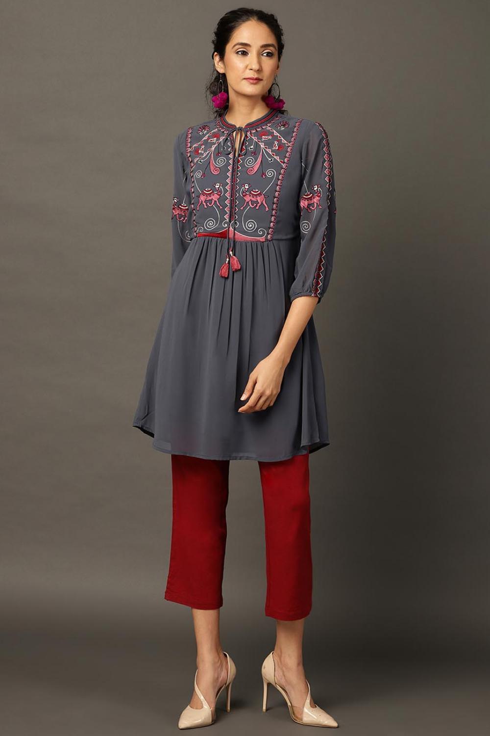 Maroon SkinCapris - Lakshita