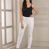 High Waist White Jeggings - Lakshita