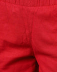 Red Regular Plain Designer Capri - Lakshita