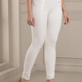 High Waist White Jeggings - Lakshita