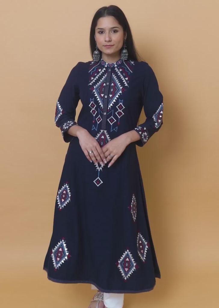 Pink Mid-length Cotton Dress for Women with Embroidery-23SLK04087-18 –  Lakshita
