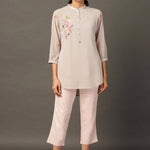 Peach Regular Plain Designer Capri - Lakshita